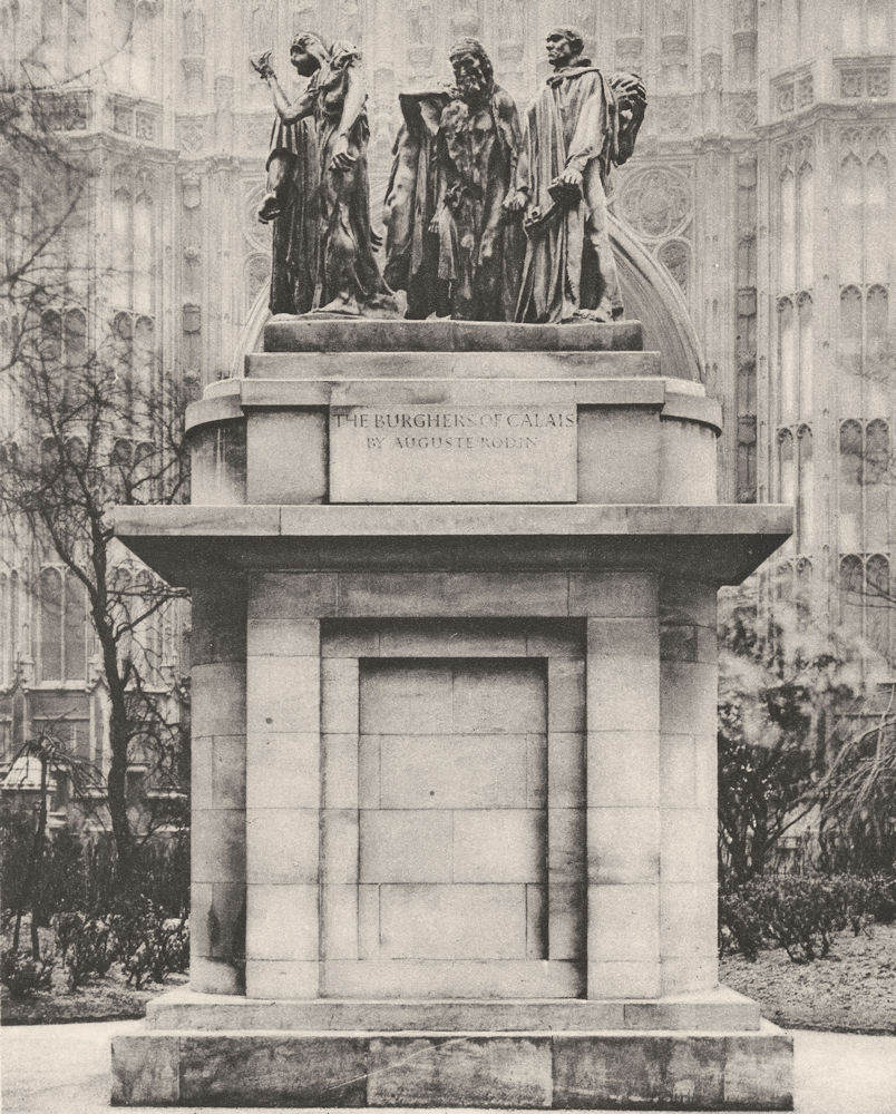 LONDON. The Burghers of Calais in the Victoria tower gardens 1926 old print